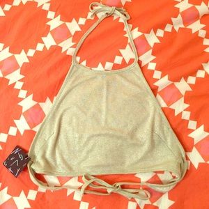 Nasty Gal shimmery halter crop