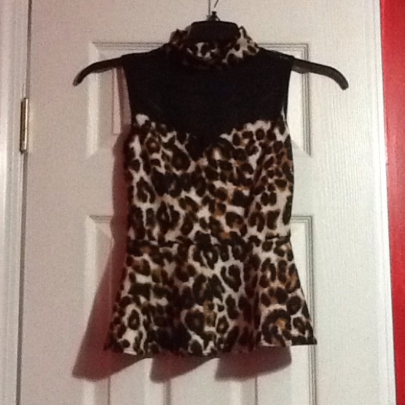 Cheetah print peplum top