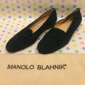 Vintage Manolo Blahnik Green Suade shoes (37.5)