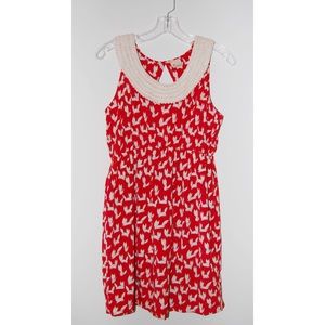 Red Fox Print Dress