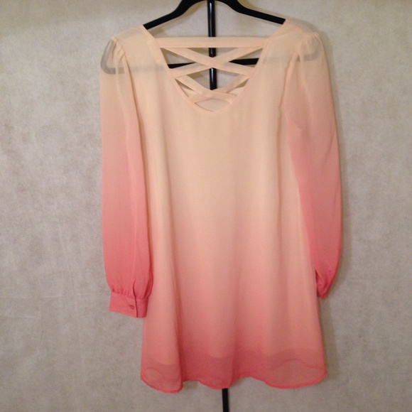 Cream and pink ombré dress - Picture 2 of 4