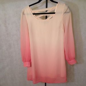 Cream and pink ombré dress