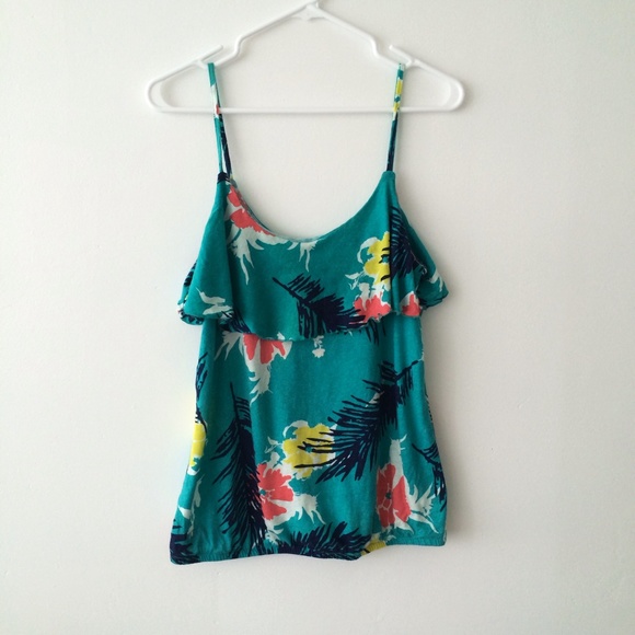 Teal Floral Top