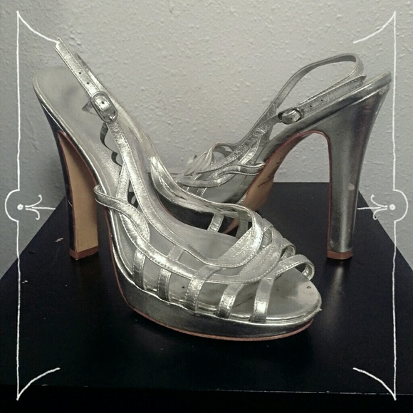 Sliver Strappy Nina Heels - Picture 1 of 3