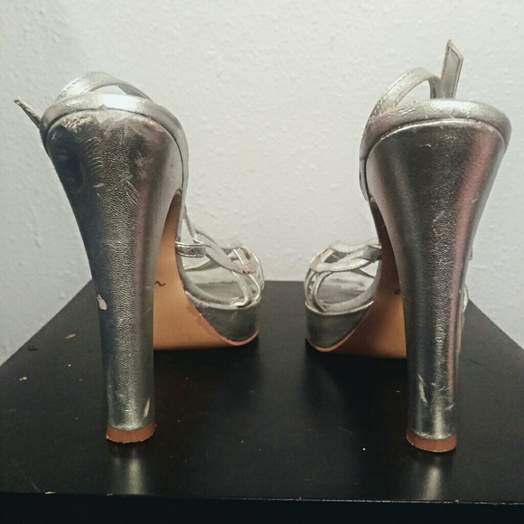 Sliver Strappy Nina Heels - Picture 2 of 3