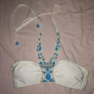 White Embellished Bikini Set