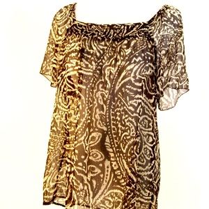 Ann Taylor's Loft, Sheer, BoHo Tunic Sz. Lg