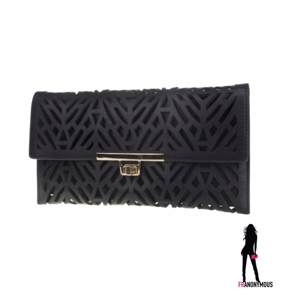 Joseph D'abruzzo Handbags - Lazer Cut Black Leather Clutch-Stunning!