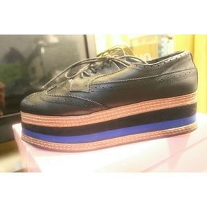 Genuine Leather Platform Oxfords