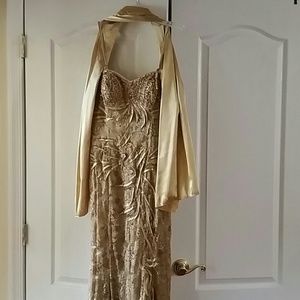 Gold sequin evening gown