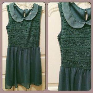Teal crochet dress
