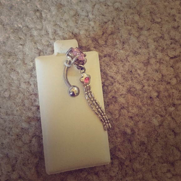 Pink Star "Upside Down" Belly Button Ring