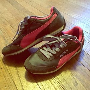 Navy & Pink Puma Sneakers