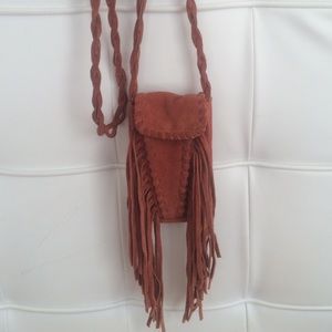 Zara real cow leather mini messenger bag!