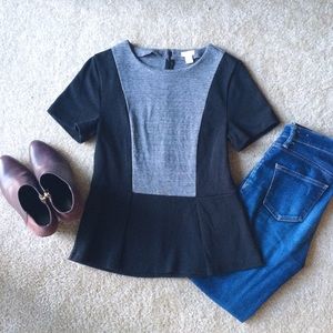 J.crew colorblock peplum top