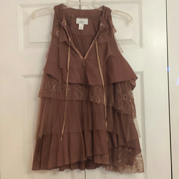 Loft Mauve tiered ruffle blouse - Picture 1 of 4