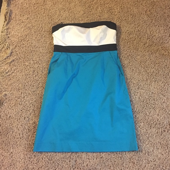 Color block strapless sundress