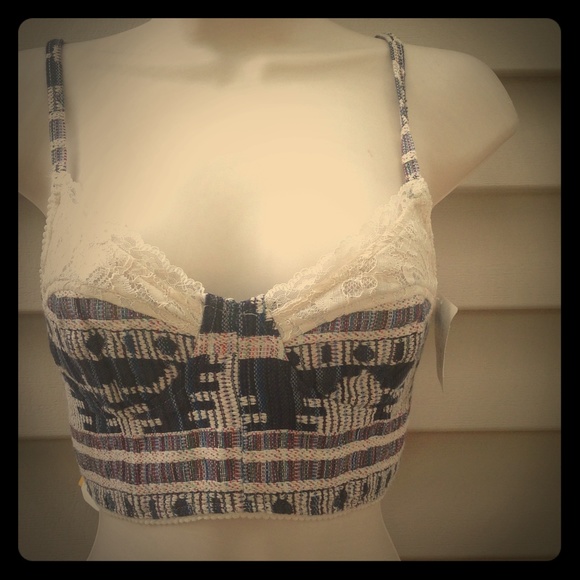 Boho lace trimmed bralette