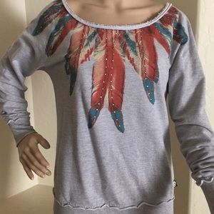 L.A. Kitty Feather and Grommet Sweatshirt