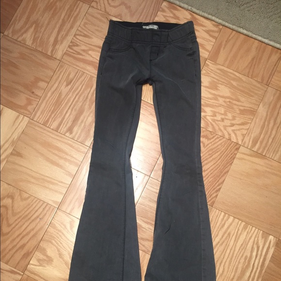 Free people gray stretchy flared jeans