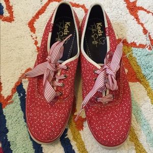 Keds Taylor Swift Shoes Sneaks Red Flowers Size 7