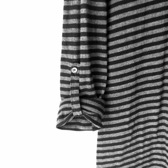 Michael Stars Heather Stripe Henley Shirt - Picture 4 of 4