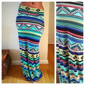 Aztec print maxi skirt