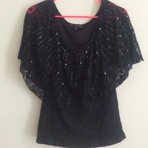 Black sequin top
