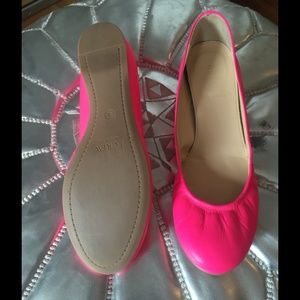 JCrew Cece Hot PINK Ballet flats. Never worn