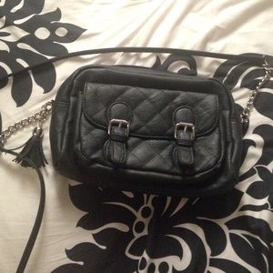 Black quilted cross body bag