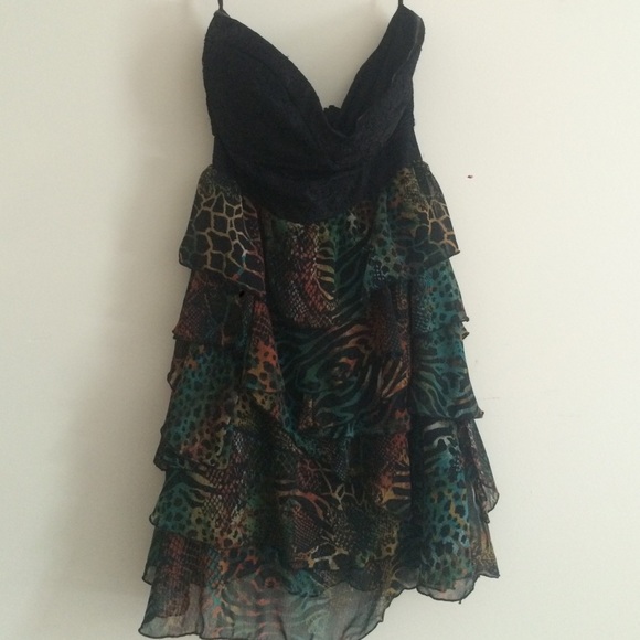Animal print knee length dress