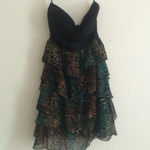 Animal print knee length dress