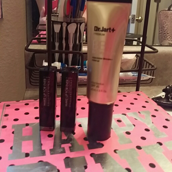 Dr Jart be and 2 mufe lipsticks.