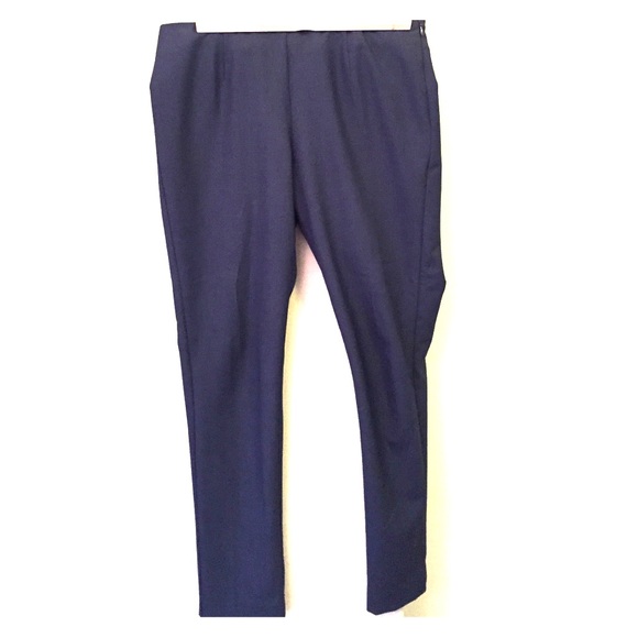 High waisted dark navy straight leg pants