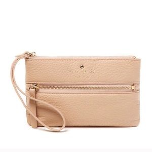 Kate Spade Cobble Hill Wristlet Affogato Beige