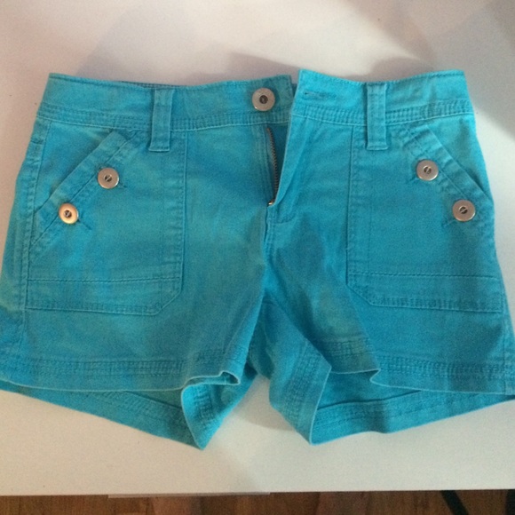Blue Mid Rise Shorts