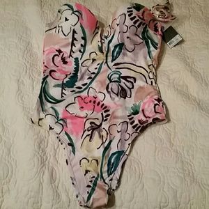 Straple swim suit floral victoria secret