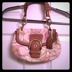 Super cute cream and pink coach bag