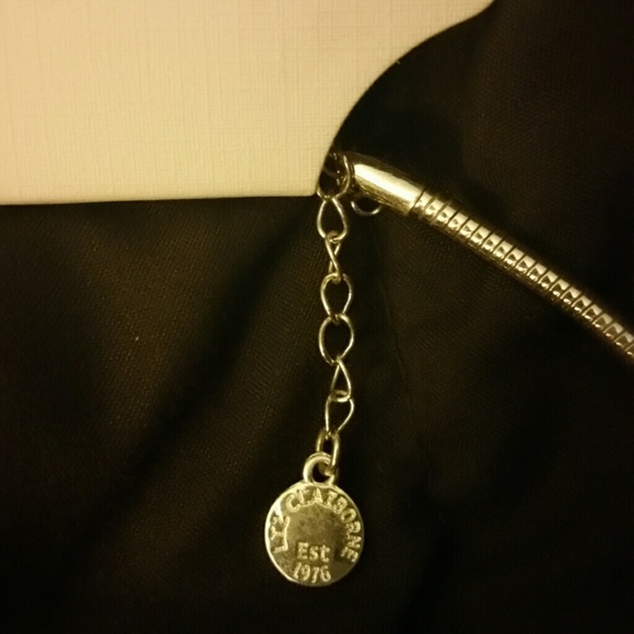 LIZ CLAIBORNE SILVER COIL NECKLACE WITH PENDANT - Picture 3 of 4