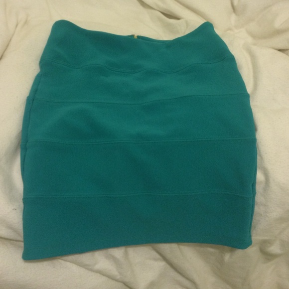 Topshop green bodycon mini skirt