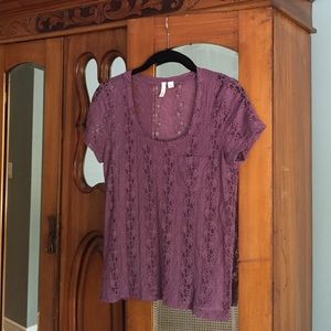 Frenchi lavender lace top