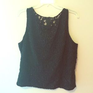 JKARA Beaded tank and ruffled bottom skirt.