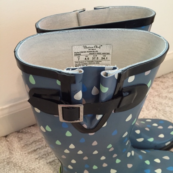 Blue Raindrop Rainboots - Picture 2 of 4