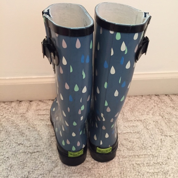 Blue Raindrop Rainboots - Picture 3 of 4