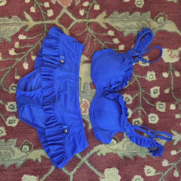 Betsey Johnson ruffle bikini top skirt bottom