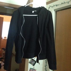 H&M black basic zip up hoodie