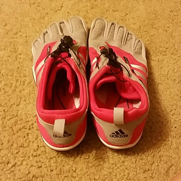 Adidas ortholite toed shoes.