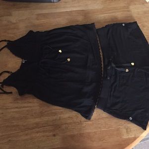 Pajama intimate mini shorts with top