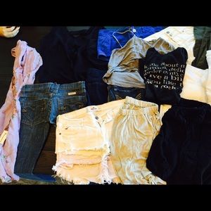 Lot of clothes. Sizes small and medium