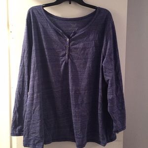 Plus size 3X blue long sleeved top